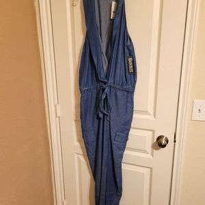 Shawl-Collar Tie front jumpsuit